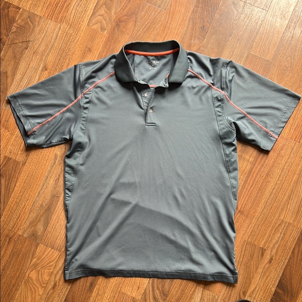 Tommy Bahama Gray and Orange Performance Polo Shirt